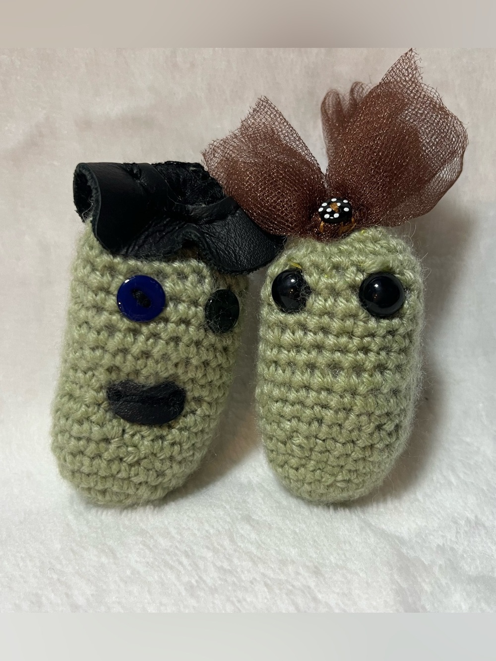 New Handmade Crochet Mini Dolls Pair Cute Amigurumi Plush Decor